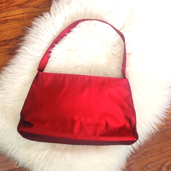 Deni Ann Vintage Maroon Floral Stitched Clutch Purse - Picture 2 of 8